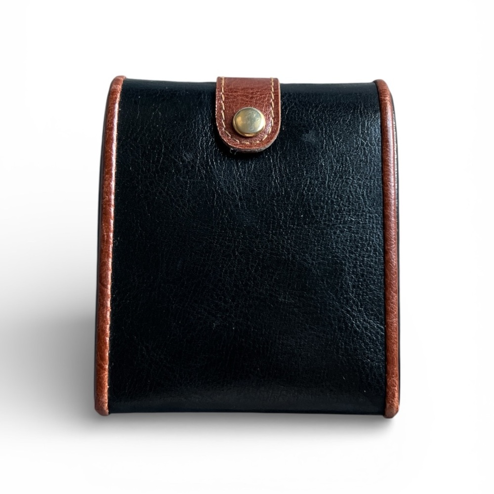 Black and Brown Leather mini jewelry Case storage